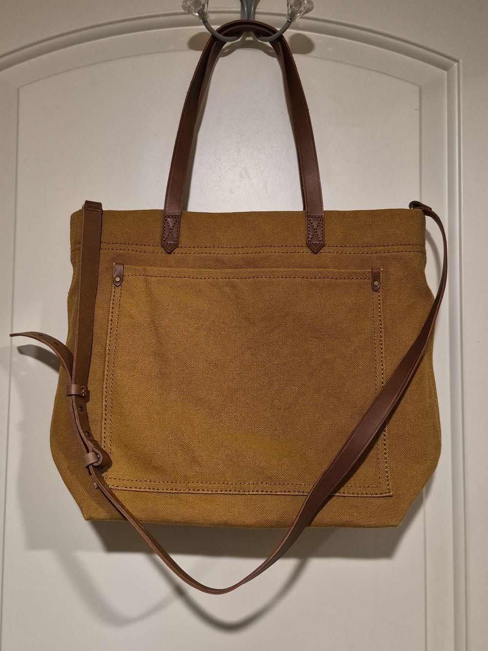 Madewell The Canvas Medium Transport Tote –Mustard Yellow / Acorn